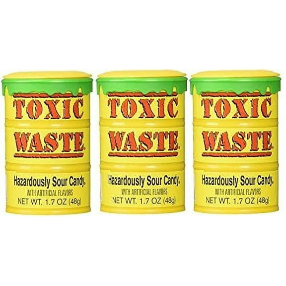 Toxic Waste Hazardously Sour Candy Barrel 1.7 Oz - Pack of 3