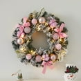 thumbnail image 2 of Pastel Christmas Door Wreath, Candy Cane Pine Wreaths for Front Door with Pink and Gold Ball Pink Bows for Fireplace Xmas Decorations, Wall Party Staircase Indoor Outdoor Holiday Decor, 2 of 9