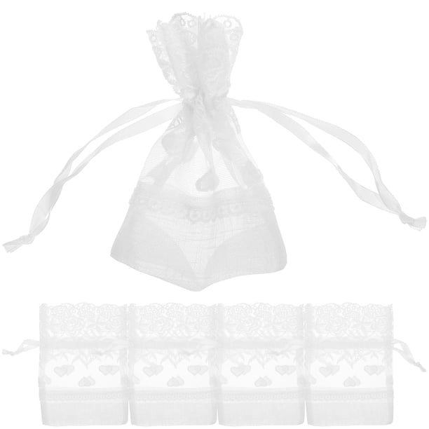 KAKOWELY 5 bolsas transparentes con cordón para joyería, bolsas de malla para dulces, regalos para bodas y fiestas.