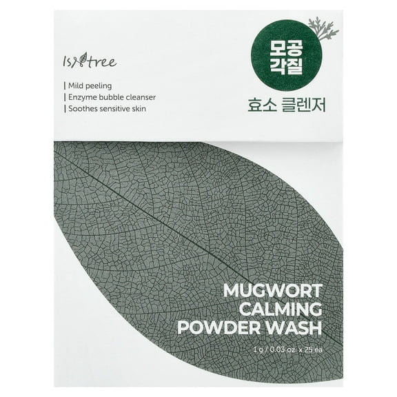 ISNtree Mugwort Calming Powder Wash, 25 Packets, 0.03 oz (1 g) Each