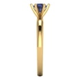 thumbnail image 3 of 0.5 ct Round Cut Simulated Blue Sapphire Solitaire 18K Yellow Gold Womens Engagement Ring, 3 of 5