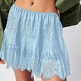 thumbnail image 5 of Felirenzacia Women's Y2k Lace Half Slip Skirt Low Rise Pleated Ruffle LaceTrim Mini Skirt Layered Flowy Short Skirts Underskirt, 5 of 6