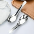 thumbnail image 6 of Stainless Steel Ramen Soup Spoon, 1.57X5.5inch Wide Short Handle Spoon for Cereal Dessert, Metal Dinner Spoon for Bouillon Wonton Broth, Heavy Duty Tableware for Home Kitchen & Restaurant, 6 of 6