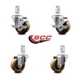 thumbnail image 2 of 3 Inch High Temp Phenolic Wheel Swivel 7/8 Inch Square Stem Caster Set 2 Brakes, 2 of 2