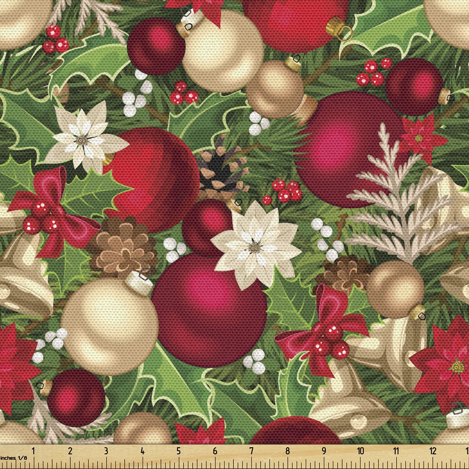 100% cotton quilting fabric by the yard Christmas fabric Red poinsettias on charcoal gray