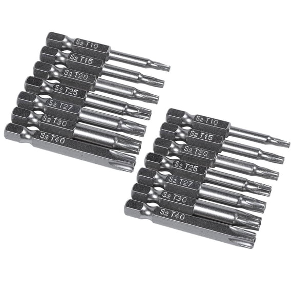 Vruelia 14Pcs Set Star Bit Screwdriver Drill Bits Screw Driver Magnetic 1/4Inch Hex Hand Tools Five-Pointed Star Bore Hole