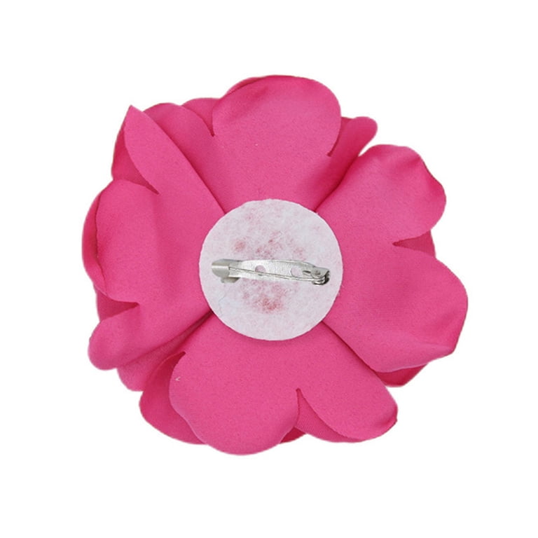 Large Satin Leopard Rose Flower Brooch Pin - Handmade Extra Big Camellia Floral Lapel Pin For Dresses & Suits