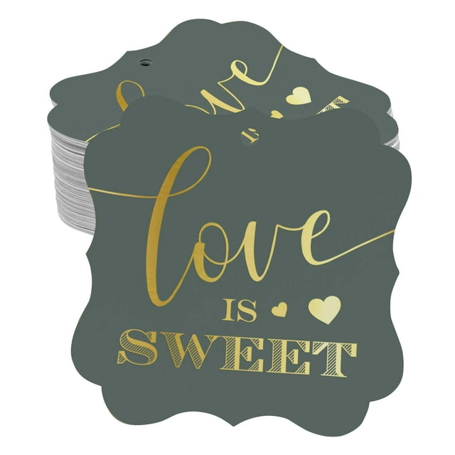 Inkdotpot Love Is Sweet Wedding Bottle Tag Real Gold Foil Favor Bracket Shape Hang Tags Pack Of 100