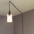 thumbnail image 4 of KAYYELAMP 15ft Plug in Dimmable Cord Pendant Vintage Walnut Base Clear Glass Shade Retro Style for Home Office Kitchen Store(No Bulb), 4 of 6