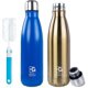 thumbnail image 1 of Paquete de 2 botellas de agua aisladas de 17 oz, botellas de agua de acero inoxidable al vacío de doble pared, botella de agua deportiva de metal a prueba de fugas, mantiene la bebida caliente y, 1 of 5
