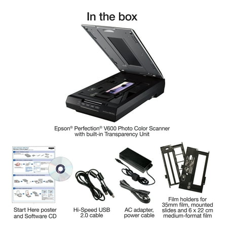 Epson - Perfection V600 Photo Scanner - Black