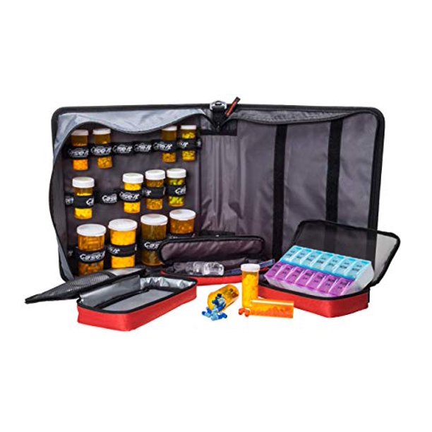 Med Manager by CaseIt, Portable Pill Organizer Case, Travel Medication