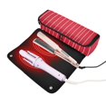 thumbnail image 6 of Hair Tools Storage with Heat Resistant Mat- White Vertical Stripes Printed Curling Iron Travel Bag/Flat Iron Case for Women, 6 of 8