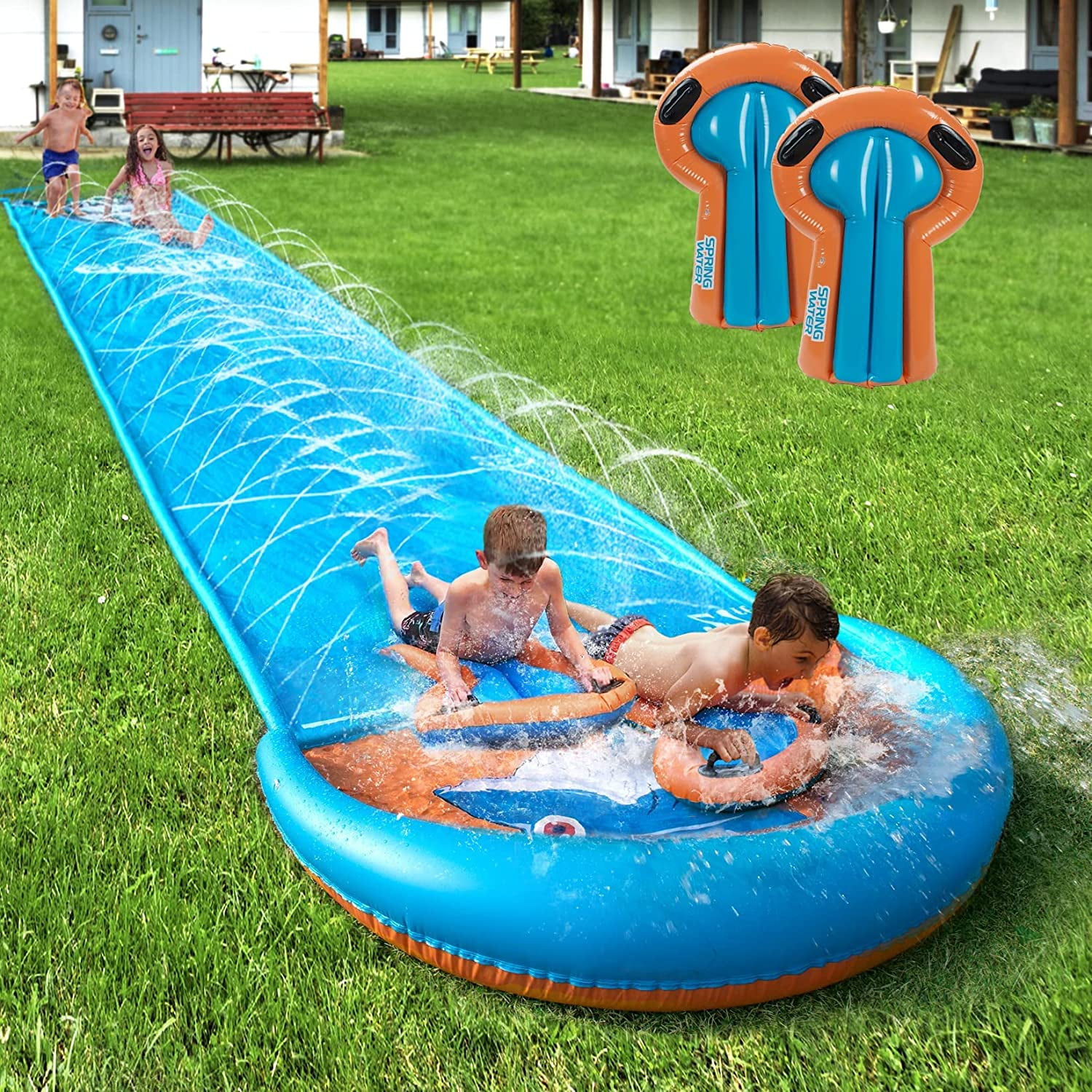 Terra Best Water Slide, 31ft Racing Slip with 2 Bodyboards, Water Slide