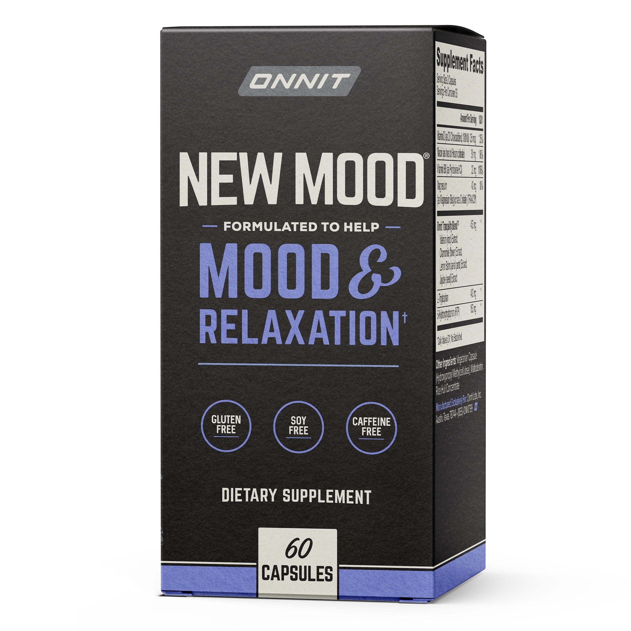 ONNIT New MOOD Daily Stress, Mood, and Relaxation Supplement - 60 Ct