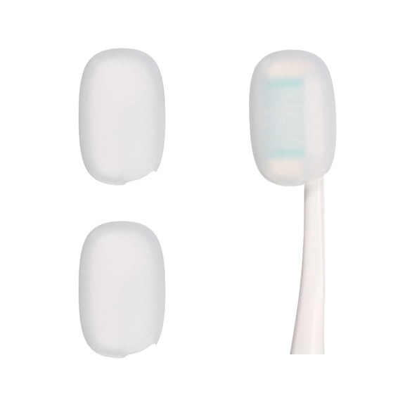 Uxcell 2 Pcs Cubiertas de Silicona para Cepillos de Dientes, Tapa de Reemplazo para Cabeza de Cepillo de Dientes Manual Eléctrico para Hogar Viaje Gimnasio, Blanco