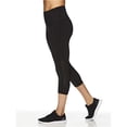 thumbnail image 2 of Pantalones deportivos de compresión Reebok Capri con costuras para mujer, negro, XS, 2 of 6