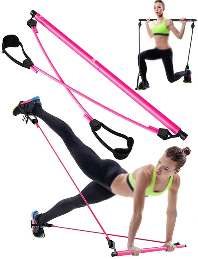 Upgraded Pilates Bar Kit with Resistance Bands, Portable Pilates