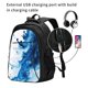 thumbnail image 2 of Balery Blue White Fluid Art Mochila con carga USB para hombre y mujer - Mochila impermeable y antirrobo para laptop con puerto USB para viajes, trabajo, 2 of 7