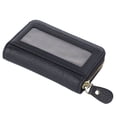 thumbnail image 1 of Tarjetero Monedero Compacto 10 Ranuras Cremallera Ventana Transparente Negro para Exteriores ANGGREK Otros, 1 of 8
