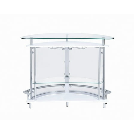 Contemporary Bar Unit with Clear Acrylic Front , White