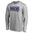 thumbnail image 2 of Men's Ash Baltimore Ravens Iconic Collection On Side Stripe Long Sleeve T-Shirt, 2 of 3