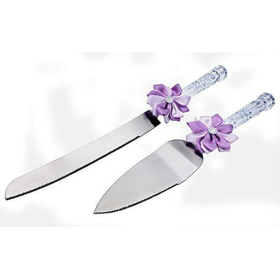 Gifts Infinity® Wedding Cake Knife and Server Set (Purple TT)