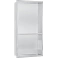 thumbnail image 6 of Neodrain No Tile Shower Niche, Stainless Steel Bathroom Shelf 25.1"x13.1" (Inner Size 24" X 12"), Two-Tier Stainless Niche, Bathroom Niche Cubby for Storage, No Tile Needed Recessed, (Brushed), 6 of 7