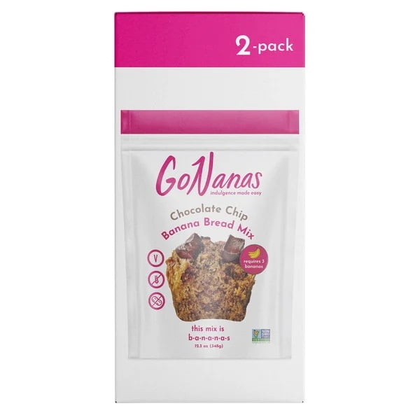 Go Nanas Chocolate Chip Banana Bread Mix, Ounce (Pack of