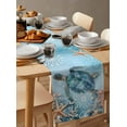 thumbnail image 6 of Ldtrchee Blue Coastal Sea Turtle Table Runner 108 Inches, Summer Beach Starfish Botanical Bed Runner Dresser Scarves Tabletop for Indoor Outdoor Parties/Ceremony/Banquet, 13"x 108", 6 of 8