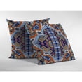 thumbnail image 4 of Boho Flower Double Sided Suede Pillow, Zippered, Orange, 4 of 5