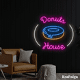 thumbnail image 2 of Craftnamesign Donut House Neon Sign, Donut Shop LED Sign, Bakery Wall Art, 2 of 4