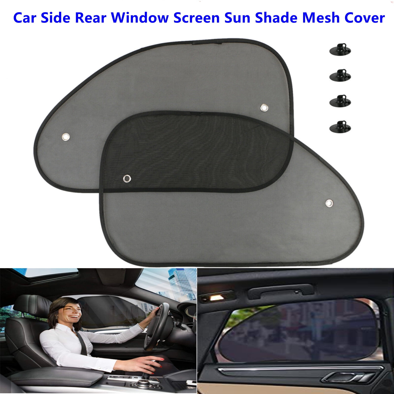 Zone Tech 2x Auto Foldable Front Rear Side Window Sunshade Sun Shade Car Mesh 