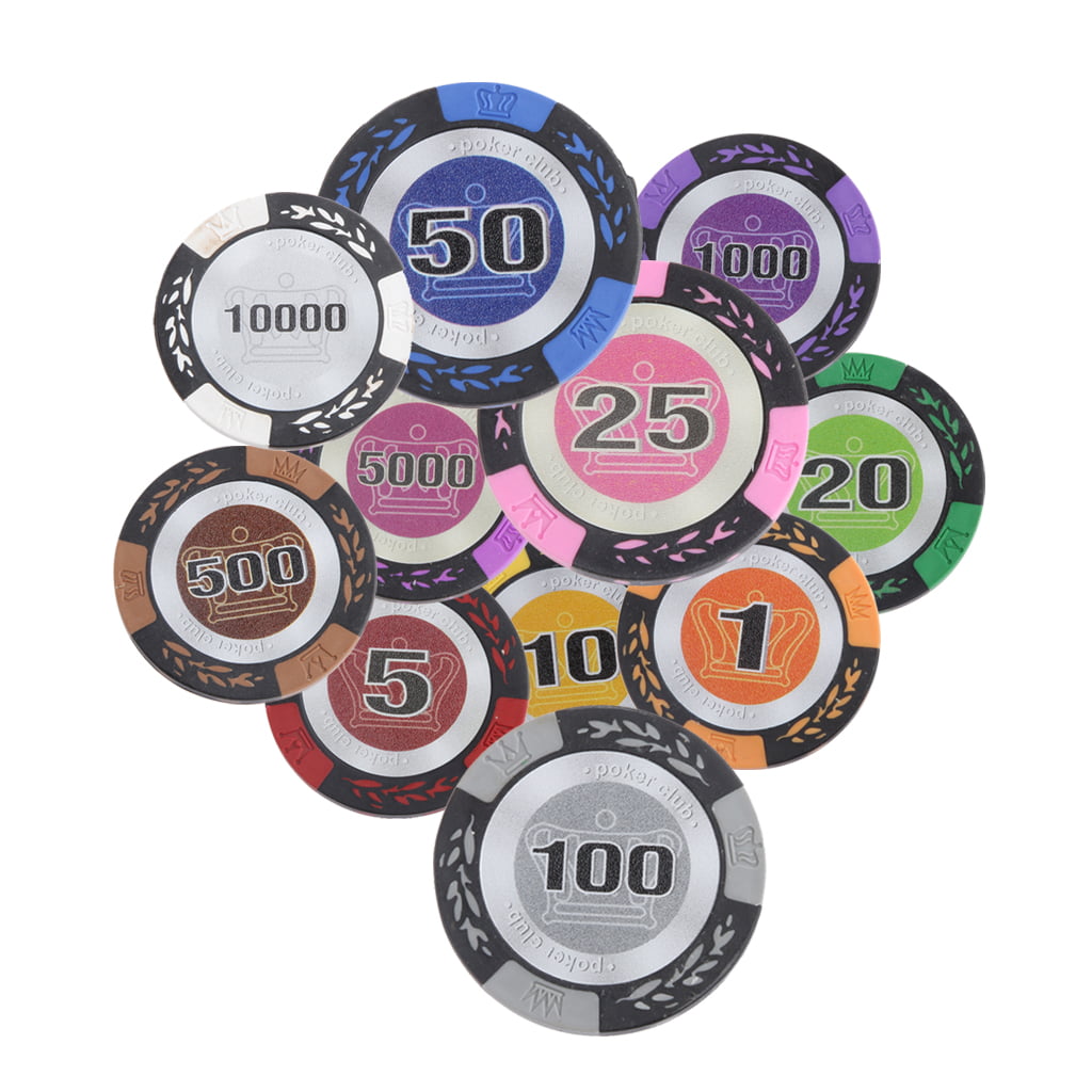 MagiDeal 10PCS Poker Chips Texas Hold'em Square Poker Club Casino Coins 