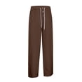 thumbnail image 5 of Bibifish Mens Pants Solid Color Casual Wide Leg Trousers Comfortable Relaxed Fit Elastic Waist Lightweight Breathable Daily Wear Sports Pants, 5 of 9
