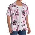 thumbnail image 2 of Daiia Eiffel Tower and Butterflies Men's Linen Shirts Short Sleeve Casual Shirts Button Down Shirt for Men Beach Summer Wedding Shirt-X-Large, 2 of 6