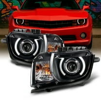 AKKON - For Black 2010 2011 2012 2013 Chevy Camaro Driver & Passenger Both Side Projector Headlights Headlamps