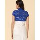 thumbnail image 4 of Cárdigan de encaje para mujer, cuello alto, corto, elegante, encogimiento de hombros Azul Real XS, 4 of 6