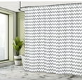 thumbnail image 5 of Ambesonne Grey Chevron Shower Curtain, Zig Zag Tile Mosaic, 69"Wx84"L, White Pale Grey, 5 of 5