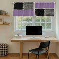 thumbnail image 5 of Purple Black Tier Curtains 24 Inch Length, Farmhouse Striped Modern Abstract Art Cafe Short Curtains for Bathroom Over Sink, Small Kitchen Curtain Light Filtering Tiered Drapes 2 Panels 27.5"Wx24"L, 5 of 8