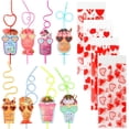 thumbnail image 1 of Juego de tarjetas de San Valentín con pajitas locas para niños (32 piezas), 1 of 7