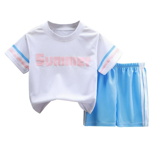 Children's Short Sleeved Running Kids Clothes Suit Casual Quick Drying Baby Boy Christmas Outfit Clothes for Boys and Baby Outfit Boy Girls New Summer T Shirt Shorts Two Piece Set