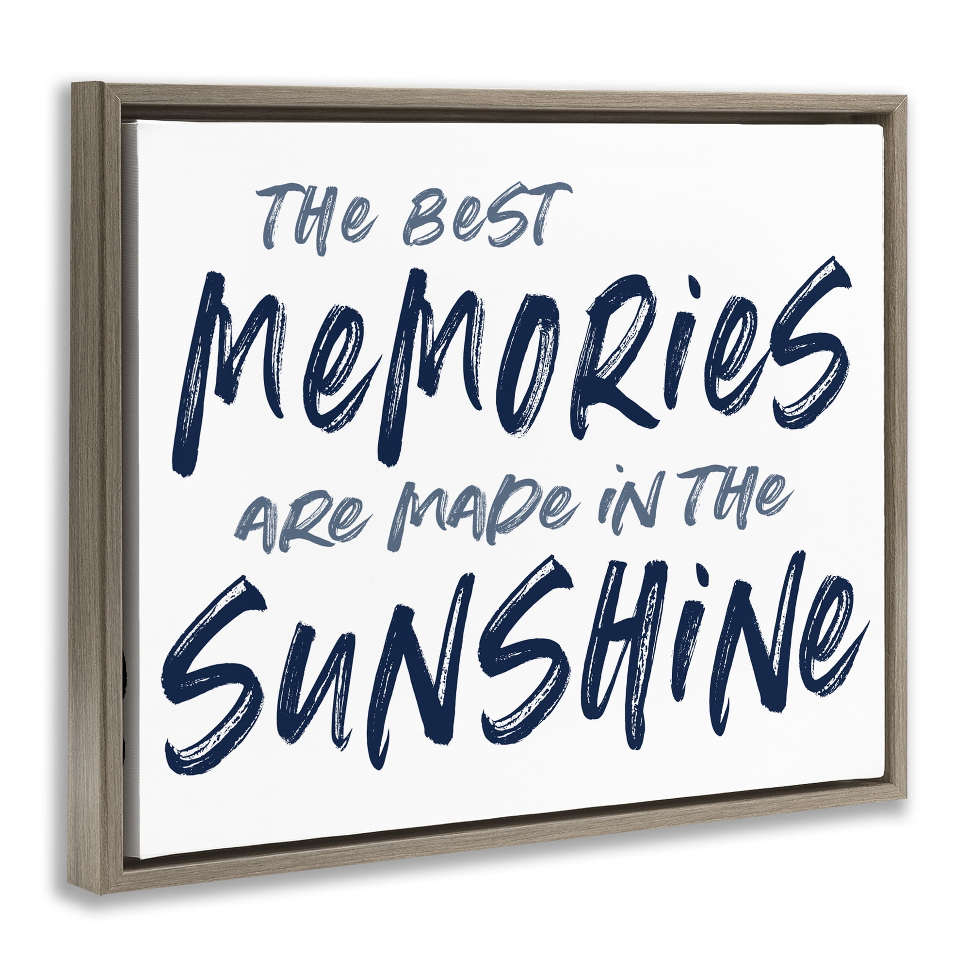 Memories Made In Sunshine Brown Framed Floater Canvas Wall Art, design by Lettered and Lined