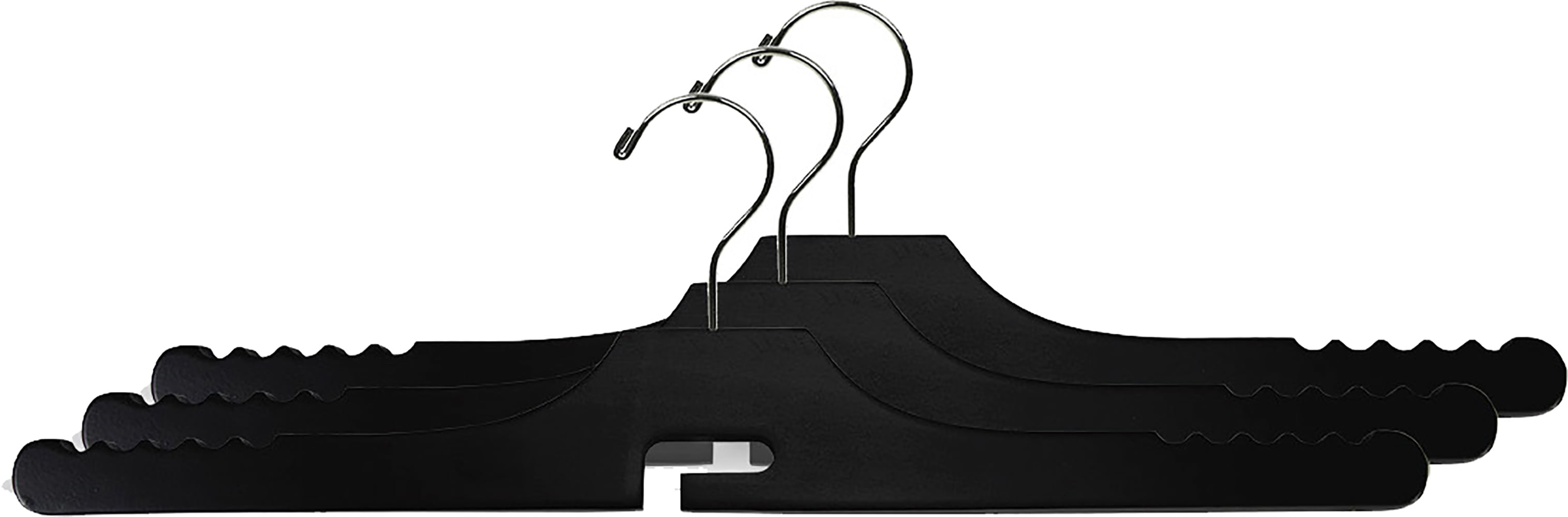 Wooden Jeans Hanger with Black Finish, (Box of 10) Solid Wood Wrinkle Free Pant Hangers Sold With Permission of Sal Debus