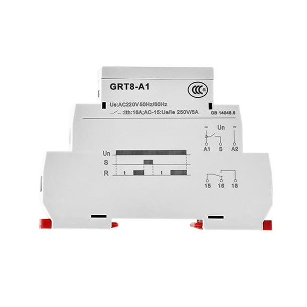 Scienceny Relé temporizador de retardo con indicador LED, montaje en riel de alta precisión, rango amplio, interruptor de perilla de Control de Herramientas eléctricas AC230V Scienceny TO008552-01
