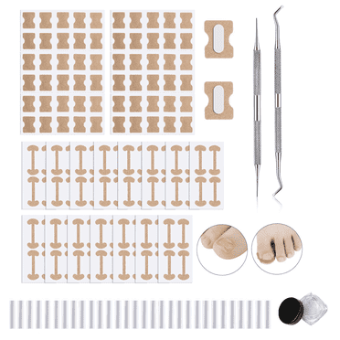 RAGUPEL 152 Pcs Ingrown Toenail Treatment Ingrown Toenail Removal Kit Corrector Pedicure Tools with Toenail Correction Patch Toenail File and Lifter