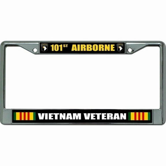 Vietnam Veteran 101st Airborne Chrome License Plate Frame