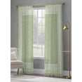 thumbnail image 4 of Sage Green Abstract Art Sheer Curtains for Living Room Bedroom, Greek Key Vintage Linen Geometric Light Filtering Sheer Curtains, Rod Pocket Voile Window Drapes, 2 Panels Set 52"x 108", 4 of 7