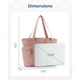 thumbnail image 4 of BAGSMART Tote Bag for Women, Puffer Tote Bag with Zipper, Travel Essentials Quilted Nurse Bag Carry On Bag for Travel Work, Dark Pink, 4 of 7