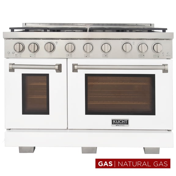 Professional 48-in Natural Gas Range in White with True Simmer Burners